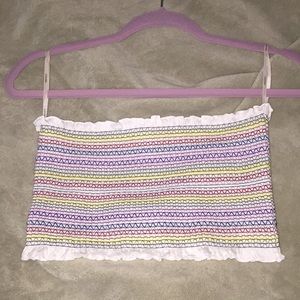 Rainbow stitched tube top